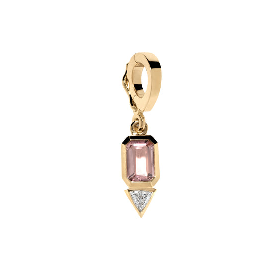 Pink Tourmaline and Trillion Diamond Charm - Main Img