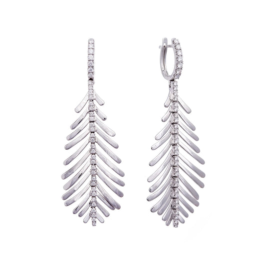 Plume Earrings - White Gold