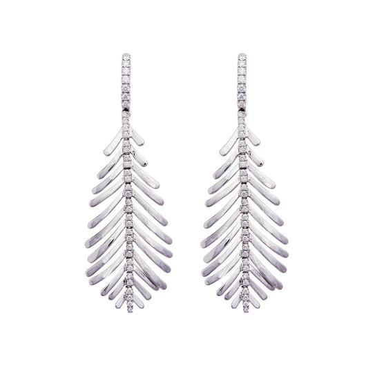 Plume Earrings - White Gold - Main Img