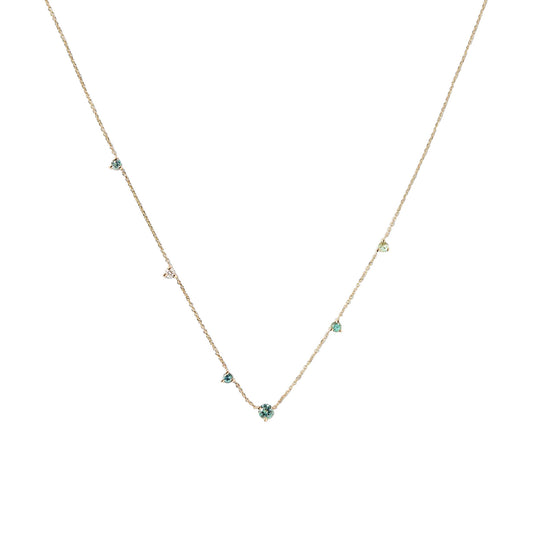 Linear Chain Necklace - Tourmaline and Diamond - Main Img