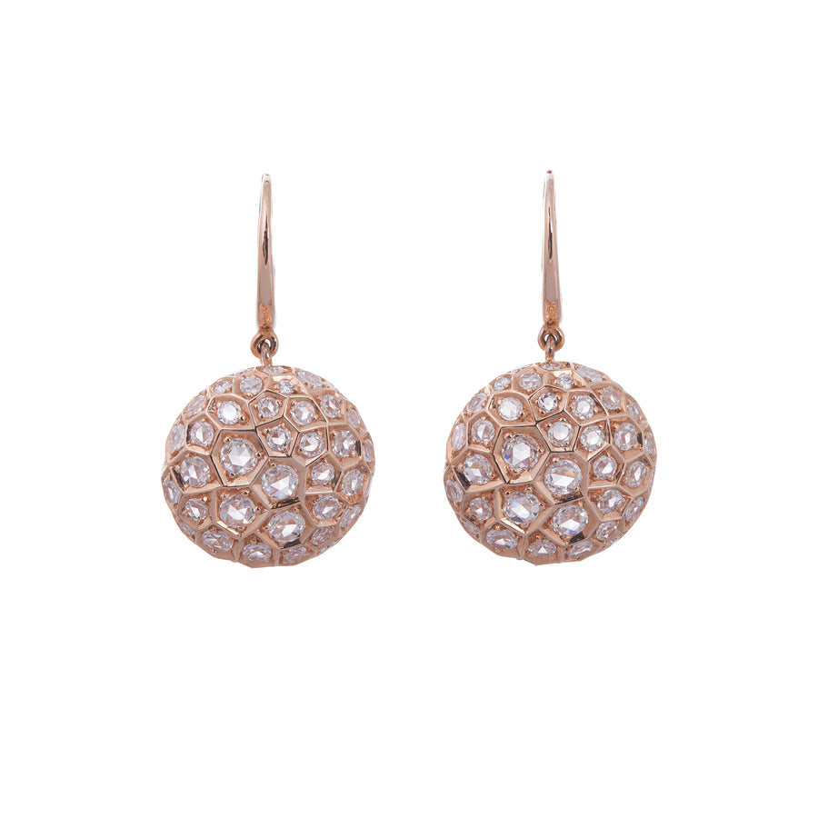 Large Honey Comb Diamond Drop Earrings