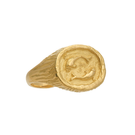 Pisces Zodiac Ring - Yellow Gold - Main Img