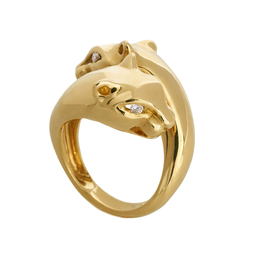 Sidney Garber Passionate Panther Ring - Yellow Gold - Rings - Broken English Jewelry front view