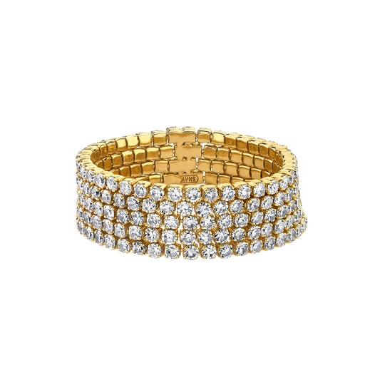 5 Thread Diamond Stack Ring - Yellow Gold - Main Img