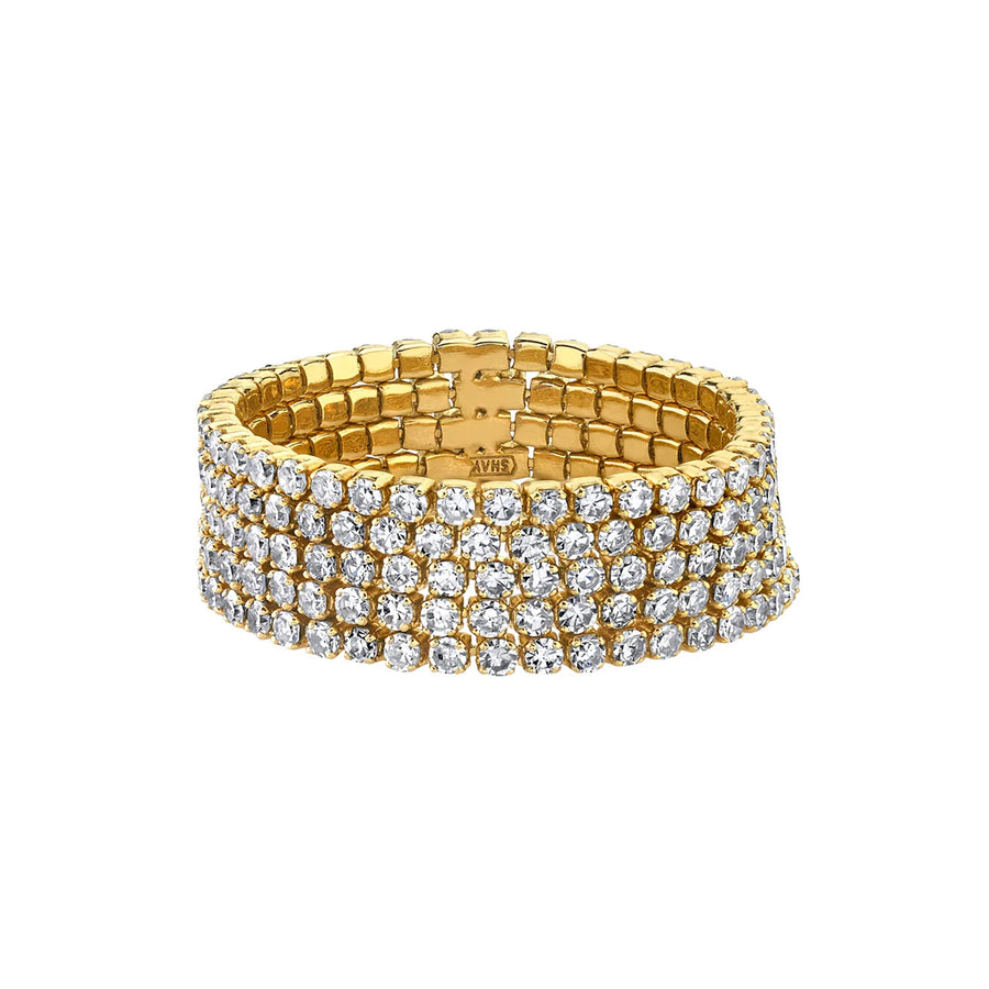 SHAY 5 Thread Diamond Stack Ring - Yellow Gold - Rings - Broken English Jewelry front view
