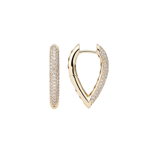 Small Diamond Drop Link Earrings - Yellow Gold - Main Img