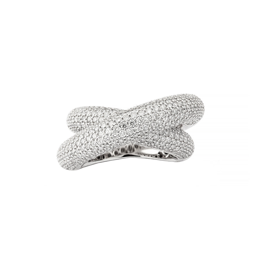 Engelbert Full Pave Diamond Big Infinity Loop Ring - White Gold - Rings - Broken English Jewelry