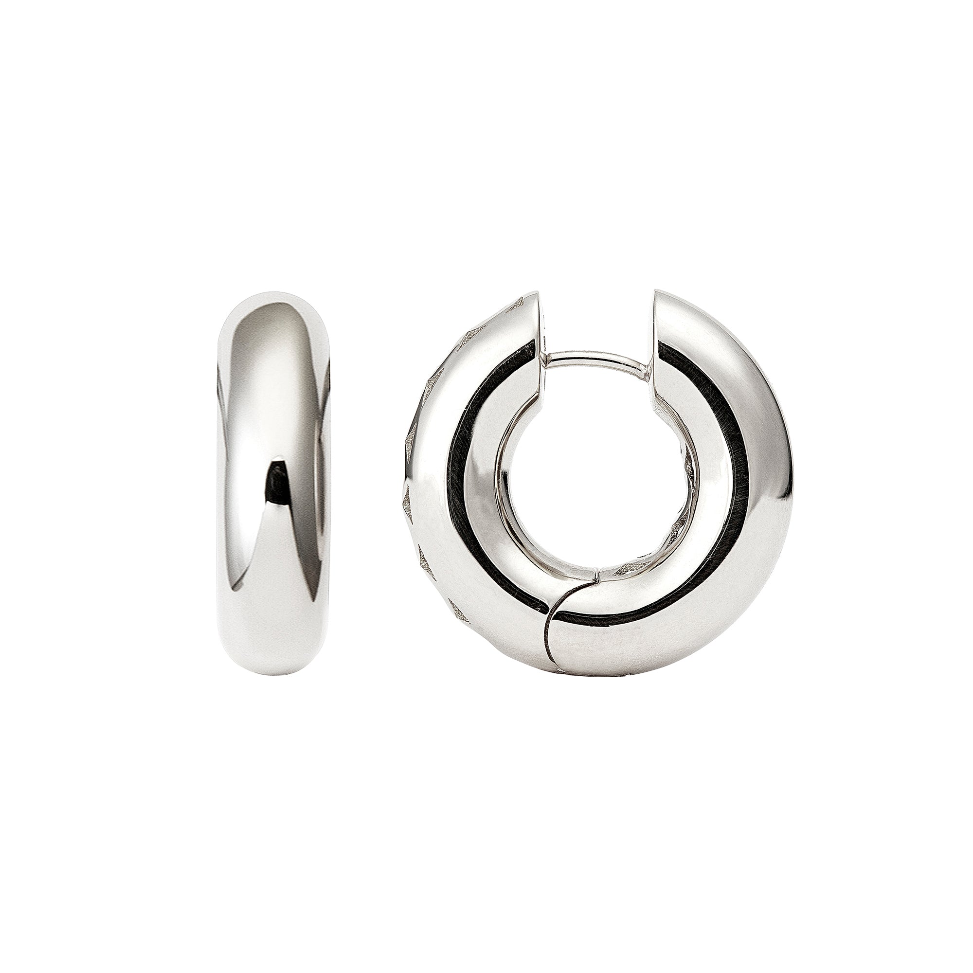 Big Absolute Creoles Earrings in 18K White Gold