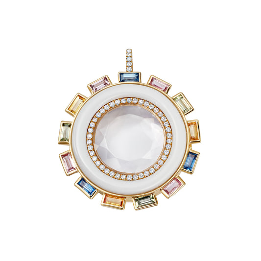 Aurora Locket - Diamond, Agate and Sapphire - Main Img