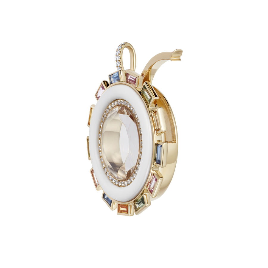 Aurora Locket - Diamond, Agate and Sapphire