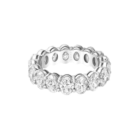 Oval Diamond Eternity Ring - White Gold - Main Img