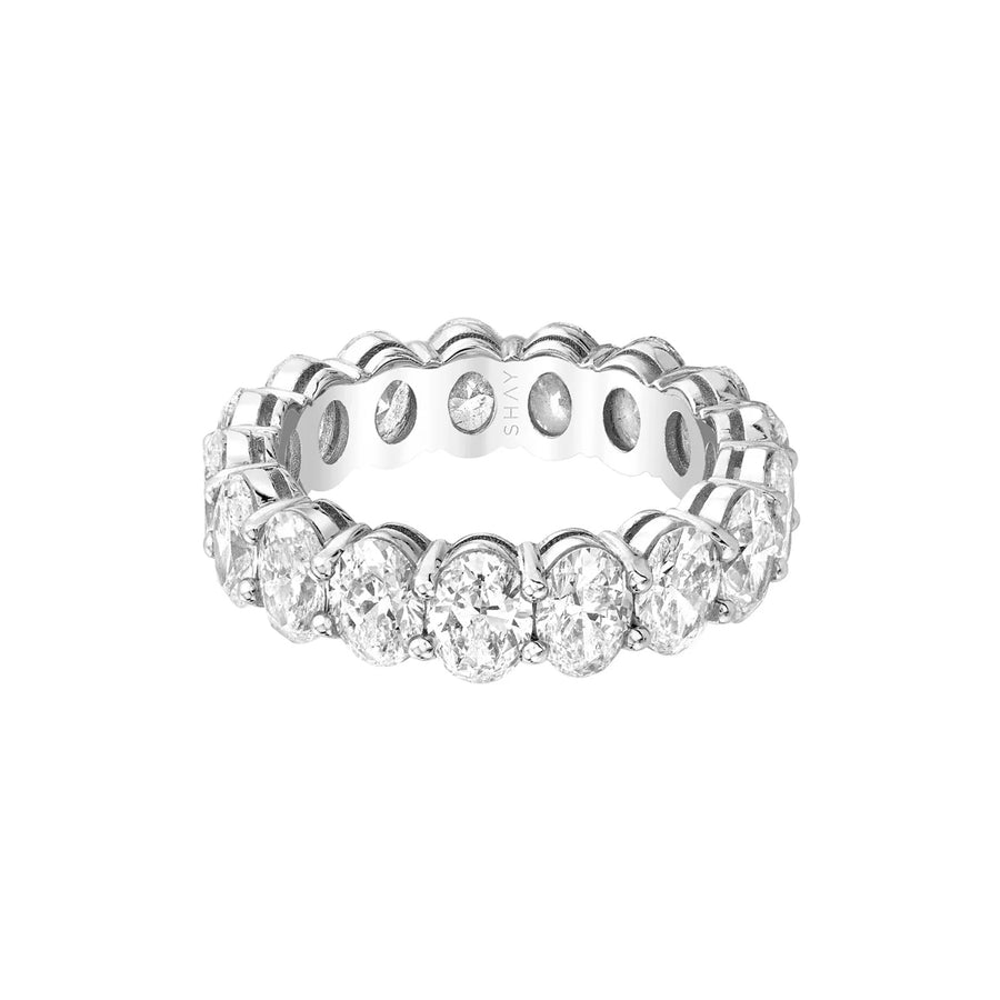 SHAY Oval Diamond Eternity Ring - White Gold - Rings - Broken English Jewelry front view
