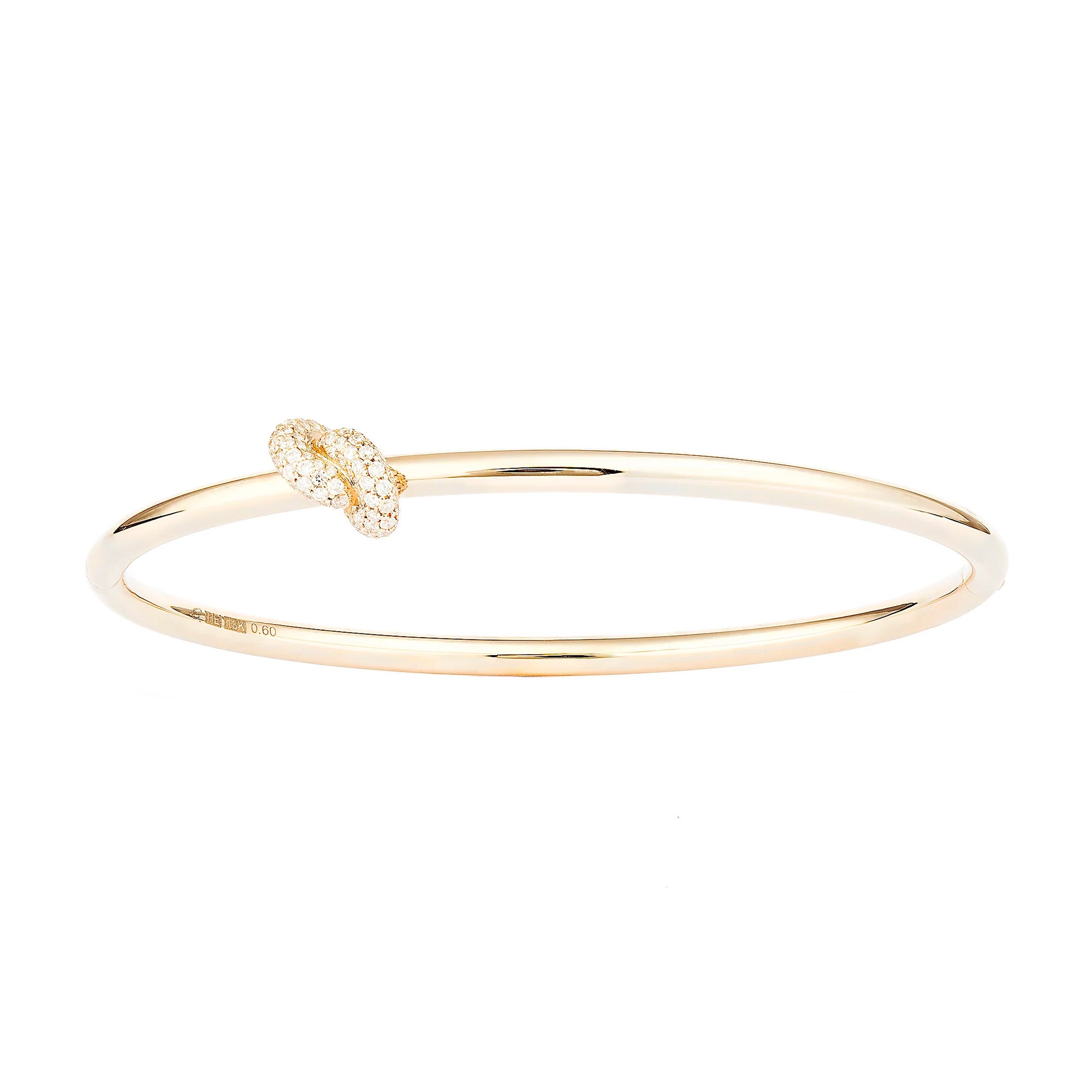 Engelbert The Small Pave Diamond Legacy Knot Bangle - Yellow Gold - Bracelets - Broken English Jewelry