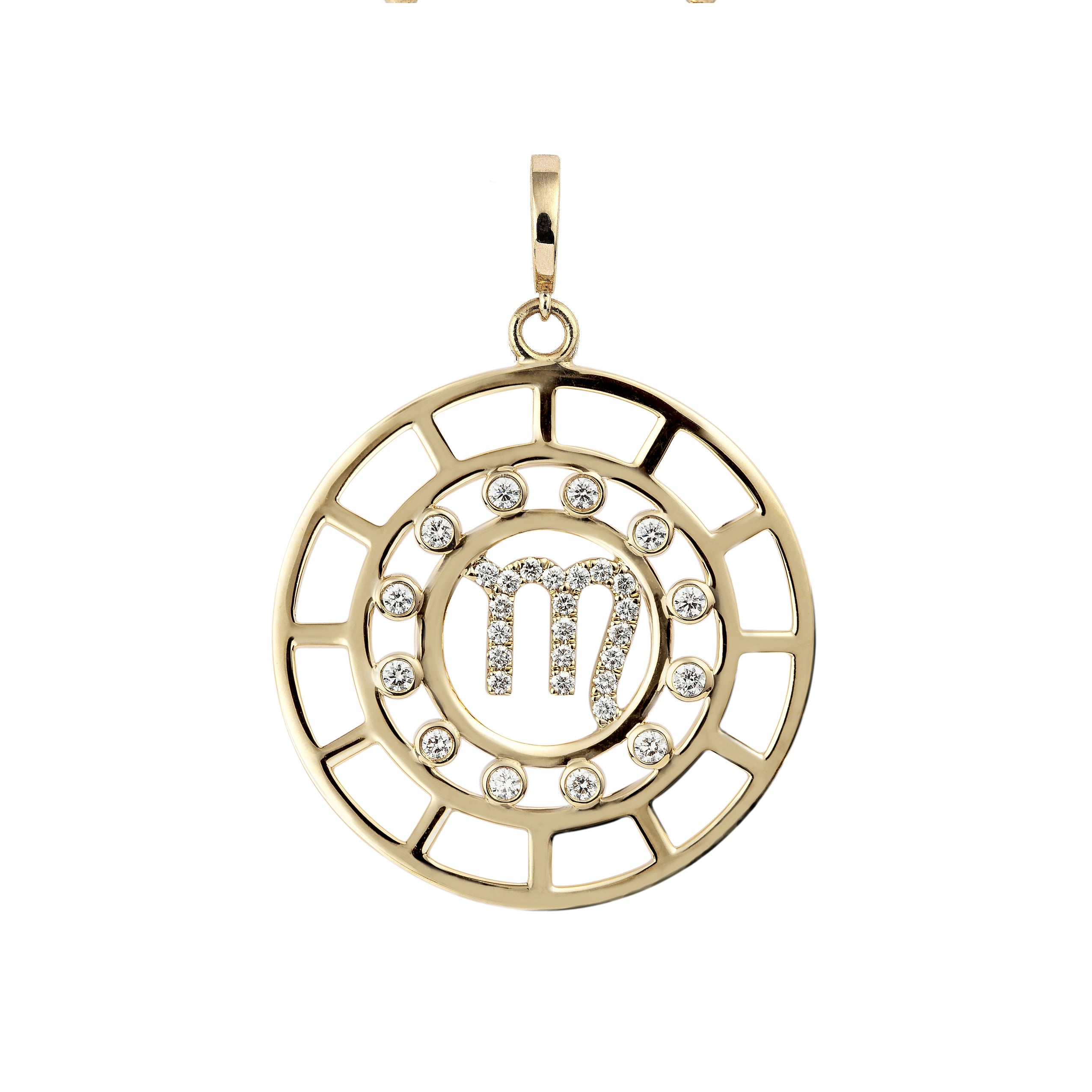 Scorpio Zodiac Pendant with Diamond in 18K Yellow Gold