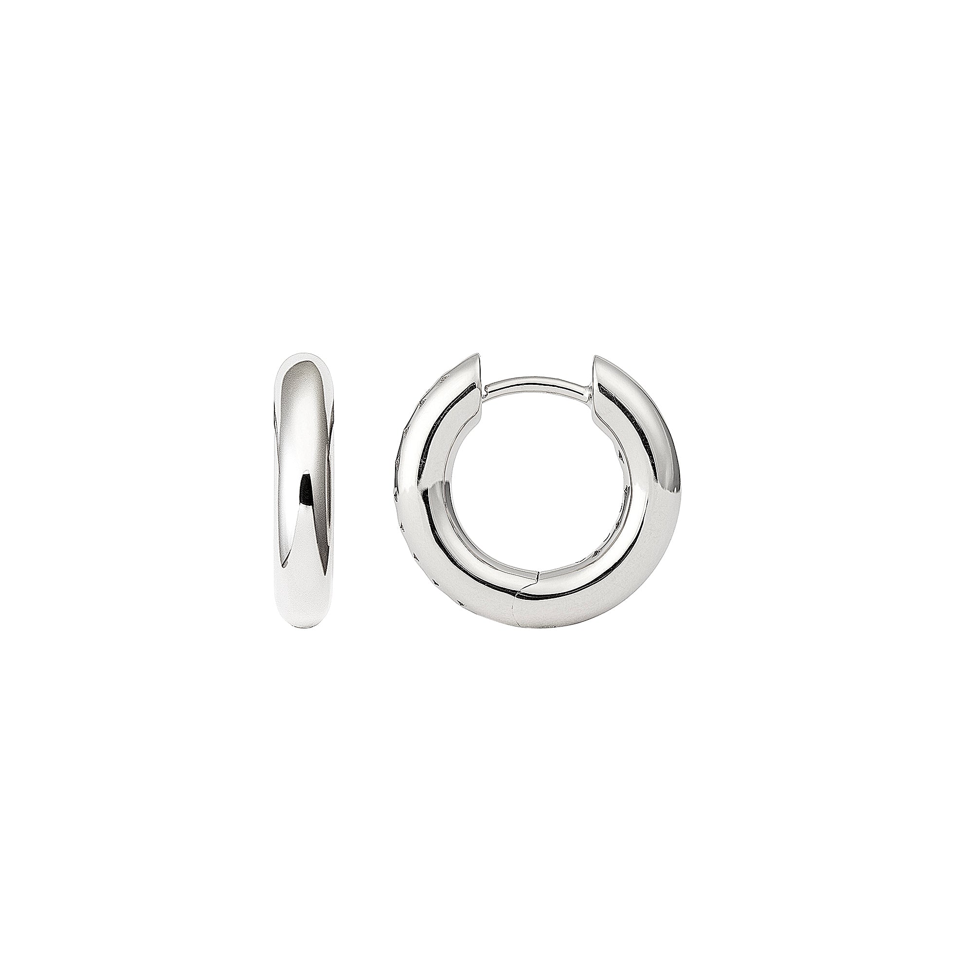 Small Absolute Creoles Earrings in 18K White Gold