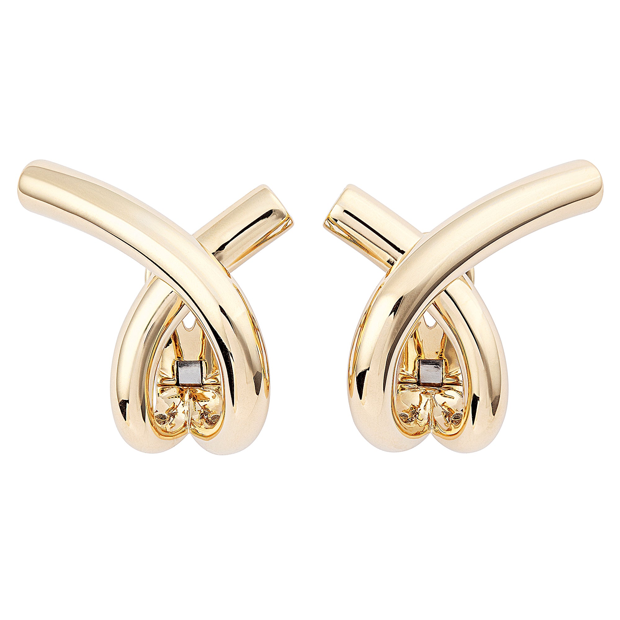 Big Cross Loop Earrings in 18K Yellow Gold