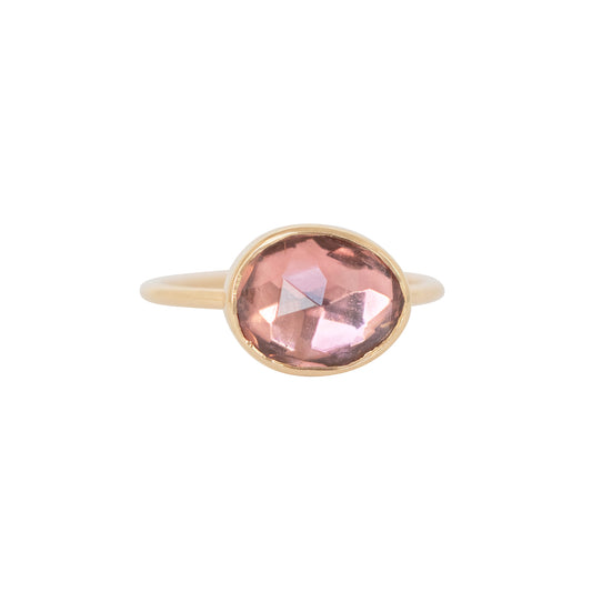 Pink Tourmaline Cabochon Ring - Main Img