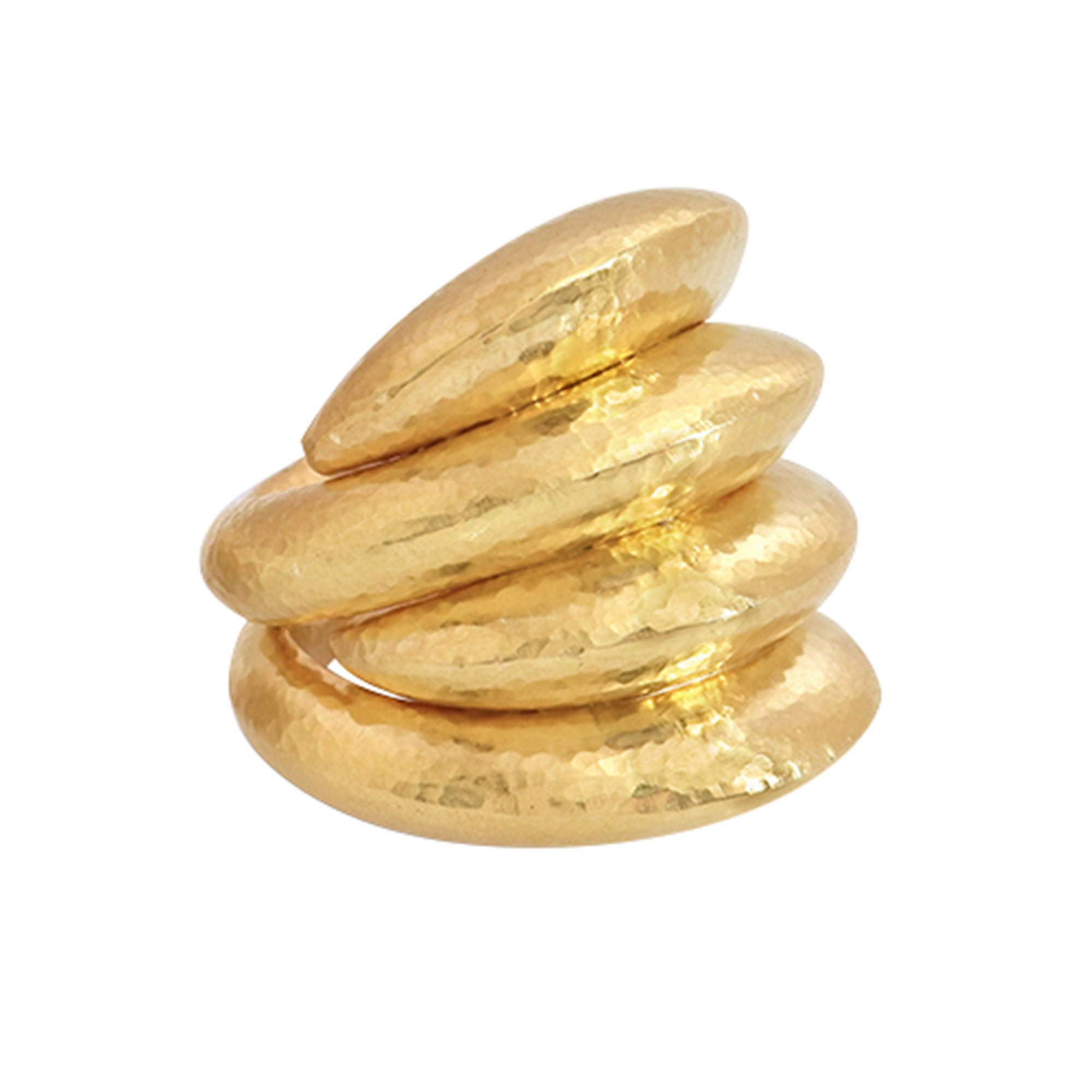 Hammered Scallop Neolithic Coil Ring