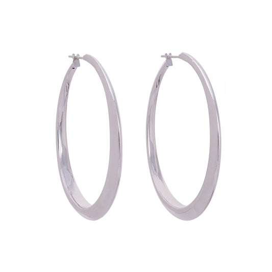 Oval Hoops - White Gold - Main Img