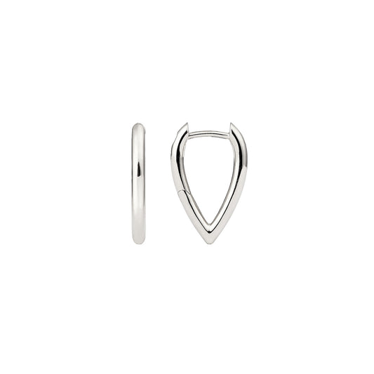 Mini Drop Link Earrings - White Gold - Main Img