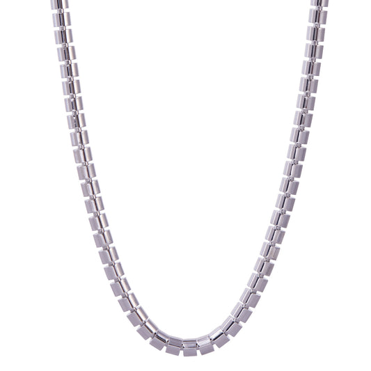 Ophelia Skinny Necklace - White Gold - Main Img