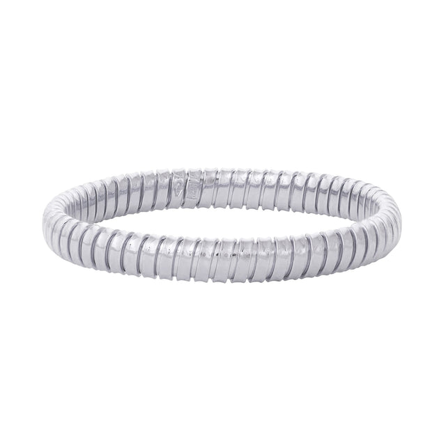 Sidney Garber Single Band Rolling Bracelet - 7.5mm White Gold - Bracelets - Broken English Jewelry front view