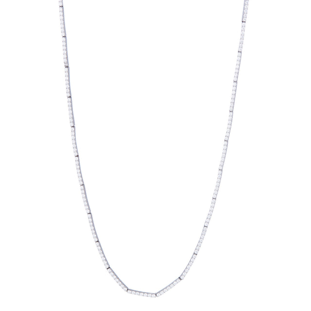 Sidney Garber Full Diamond Thin Lyra Necklace - Necklaces - Broken English Jewelry