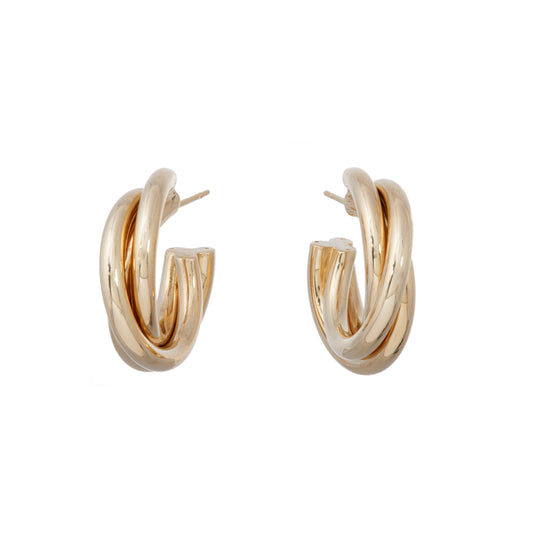 Triple Intertwined Hoop Earrings - Main Img