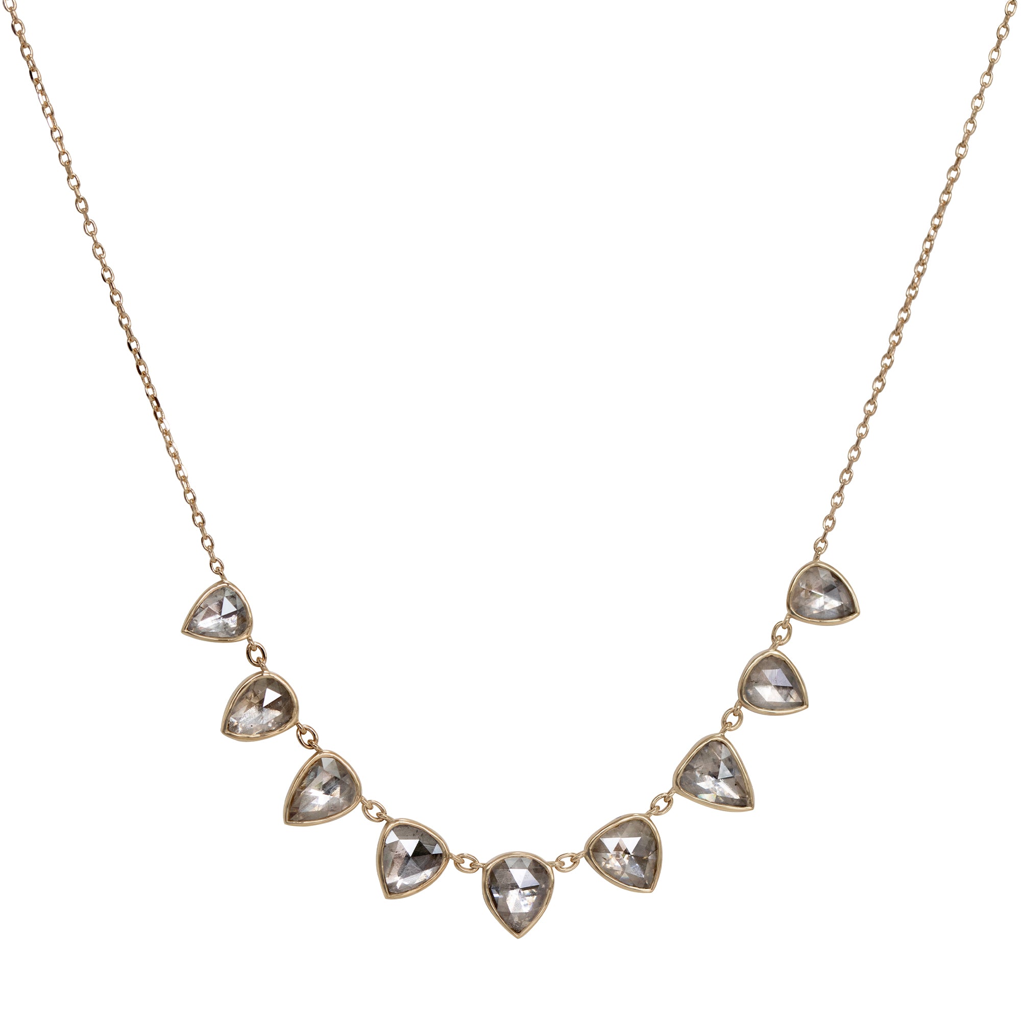 Grey Diamond Rosecut Chain Necklace