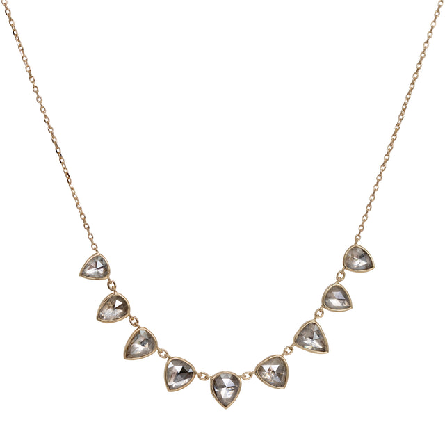 Grey Diamond Rosecut Chain Necklace