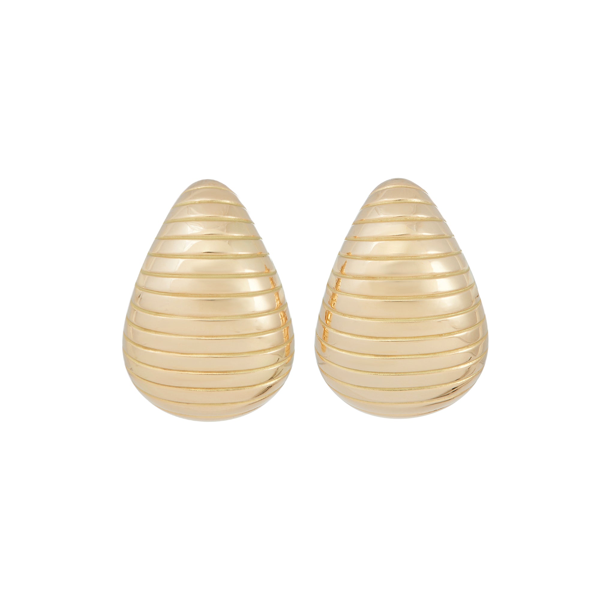 Large Grooved Pear Shaped Anjou Earrings