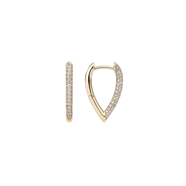 Engelbert Mini Diamond Drop Link Earrings - Yellow Gold - Earrings - Broken English Jewelry