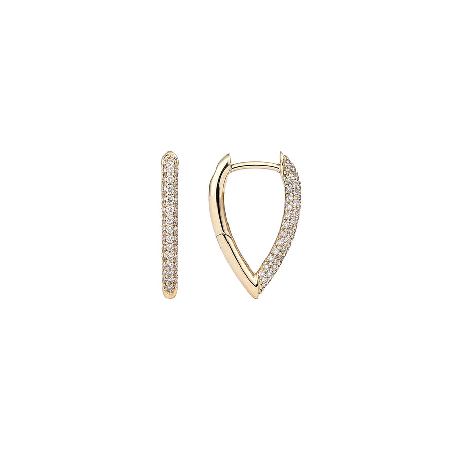 Engelbert Mini Diamond Drop Link Earrings - Yellow Gold - Earrings - Broken English Jewelry