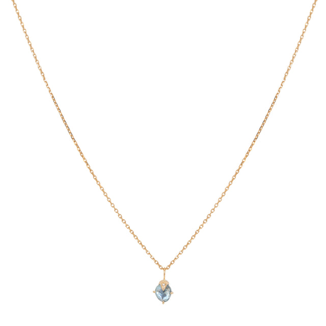 Aquamarine and Diamond Claw Necklace