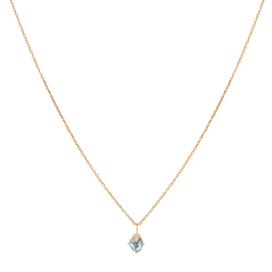 Aquamarine and Diamond Claw Necklace - Main Img