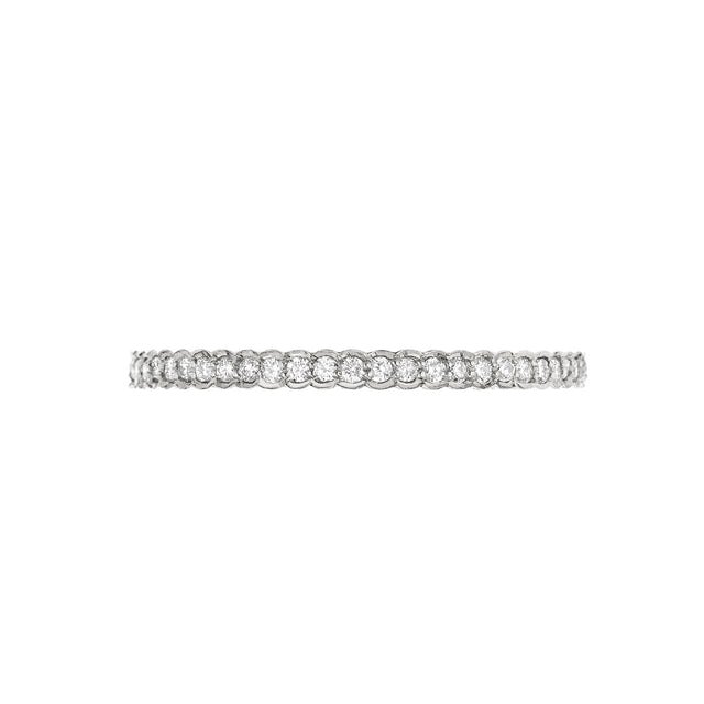 Sethi Couture Round Diamond Scallop Band - White Gold - Rings - Broken English Jewelry