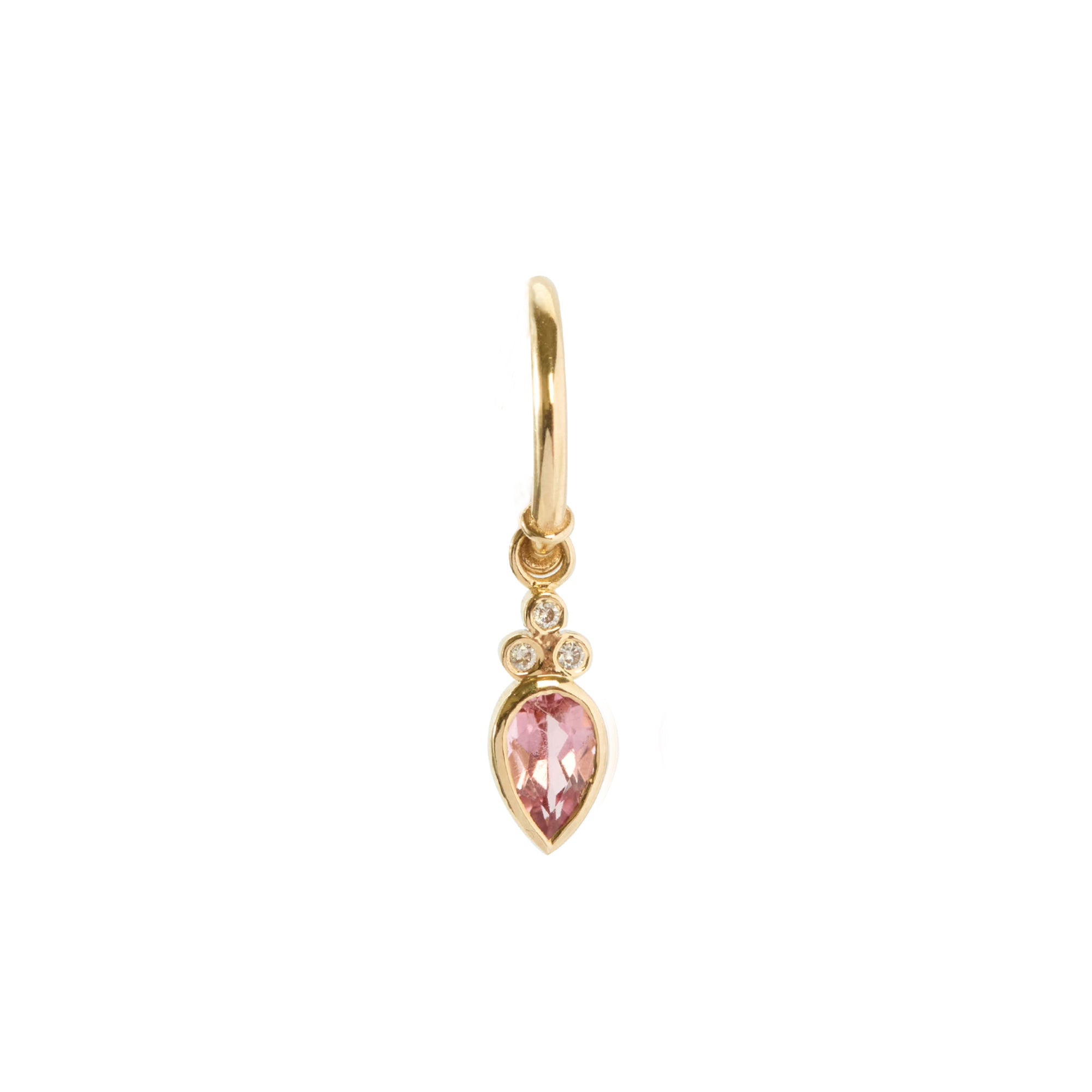 Tourmaline and Diamond Hoop Earring