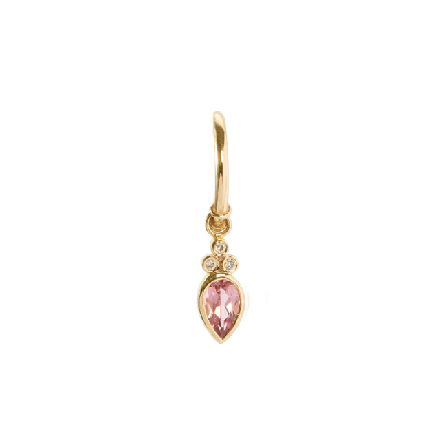Tourmaline and Diamond Hoop Earring