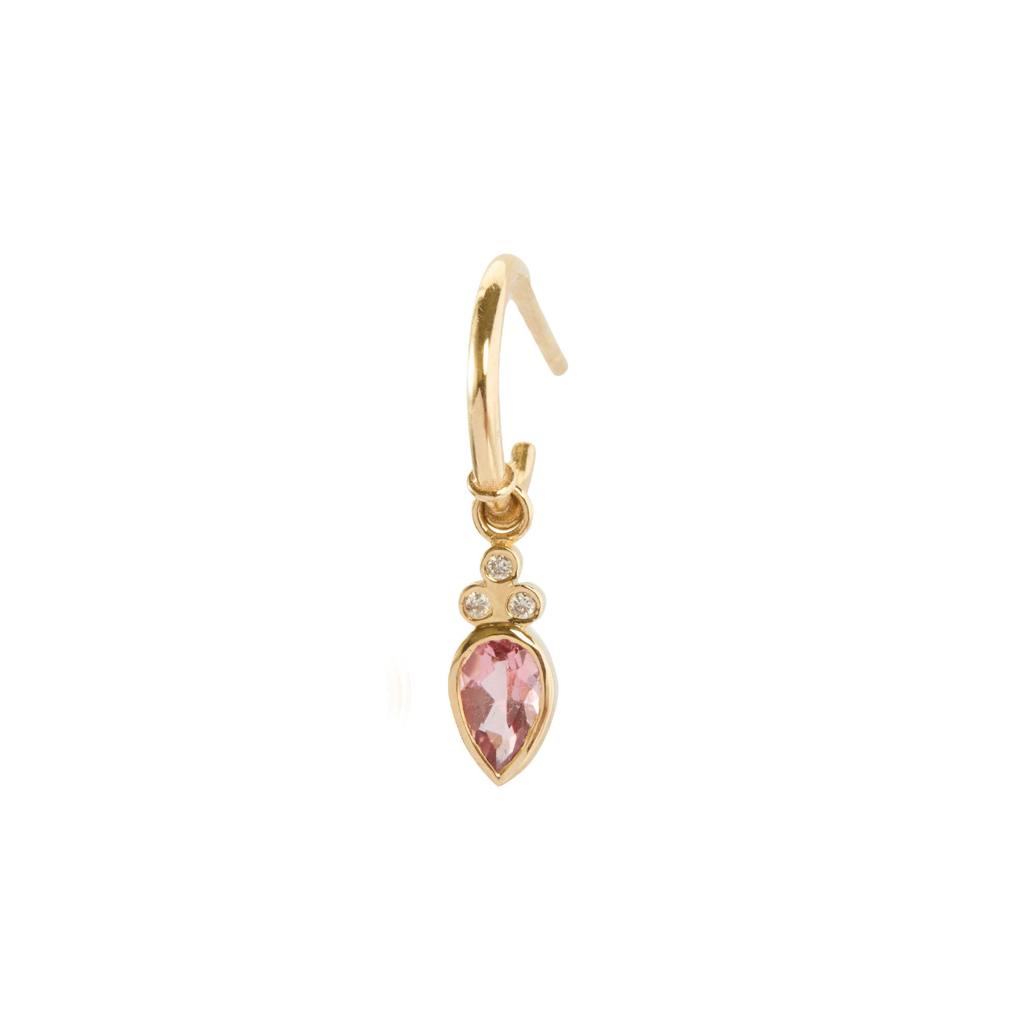 Tourmaline and Diamond Hoop Earring