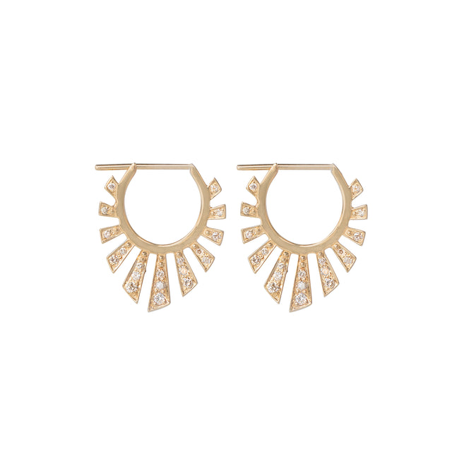 Diamond Large Sunbeams Hoop Earrings