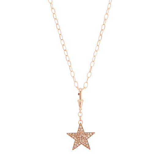 Star Aquamarine and Diamond Pendant Necklace