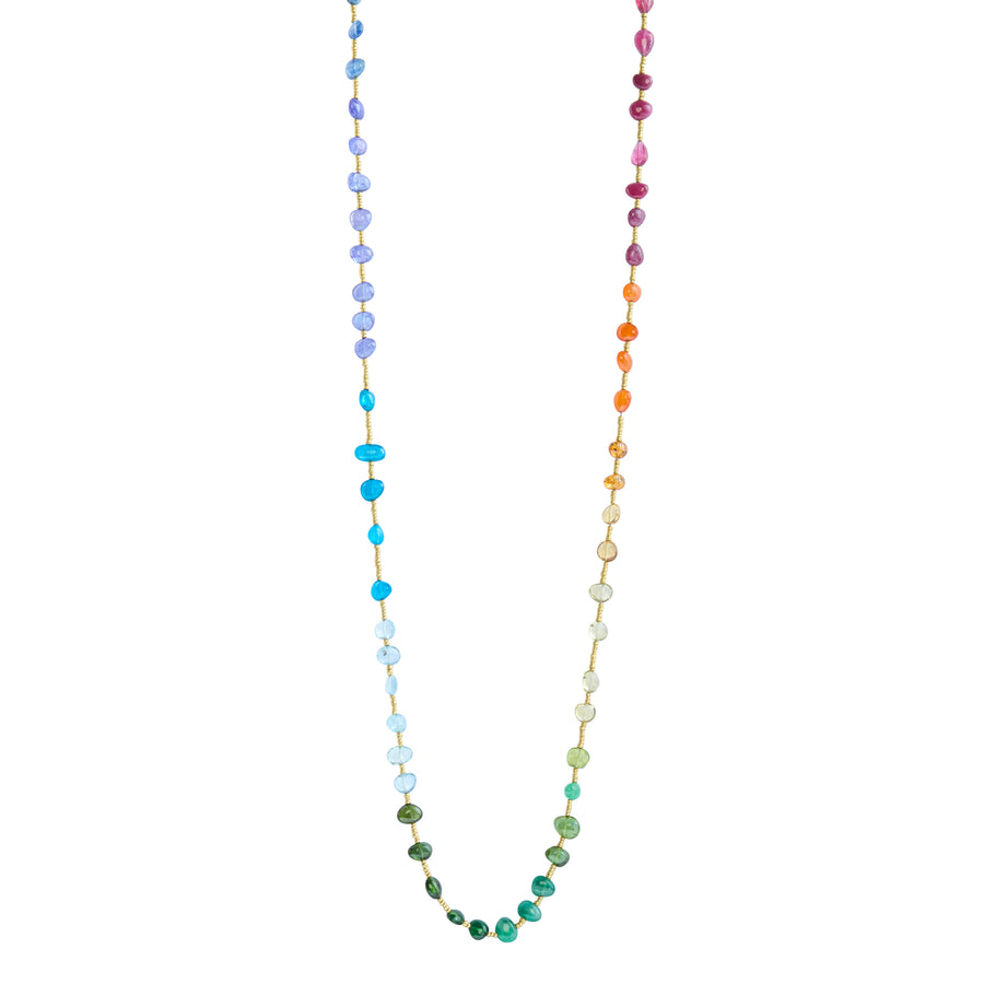 Mixed Stones Rainbow Beaded Necklace
