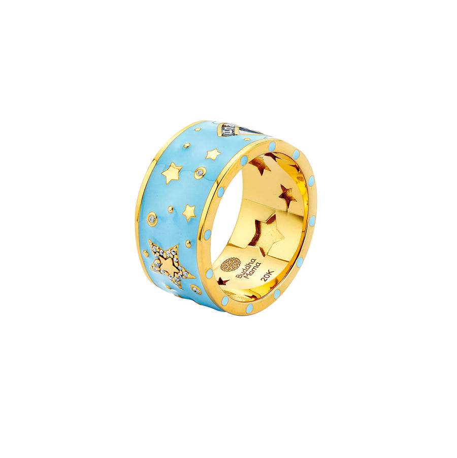 Buddha Mama Star Band - Sky Blue Enamel - Rings