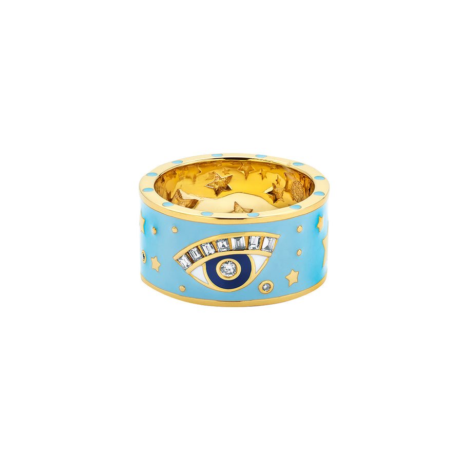 Buddha Mama Star Band - Sky Blue Enamel - Rings