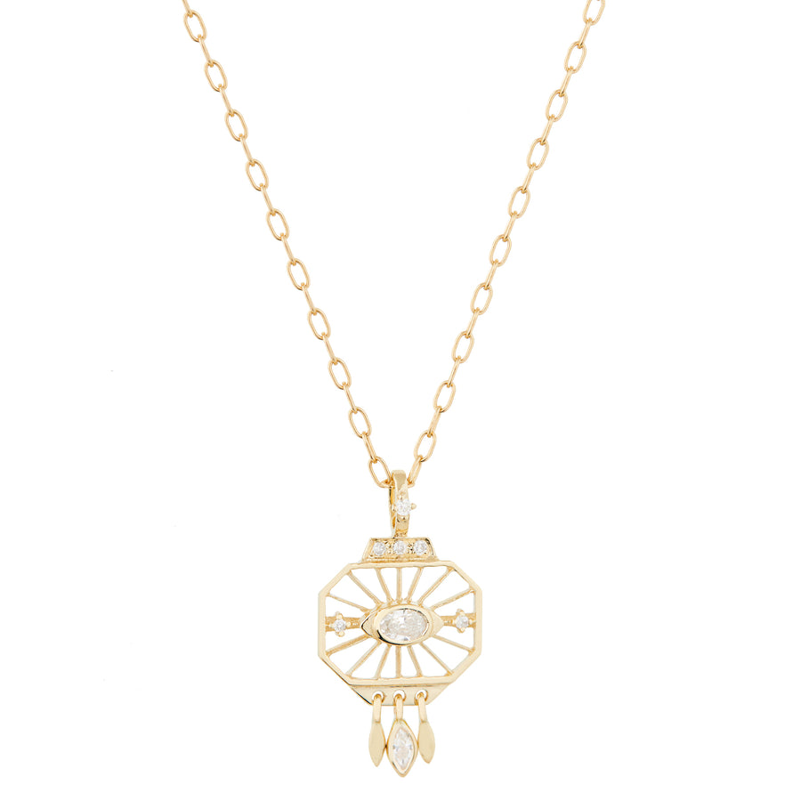 Celine Daoust Sun Eye Open Octagonal Chain Necklace detail