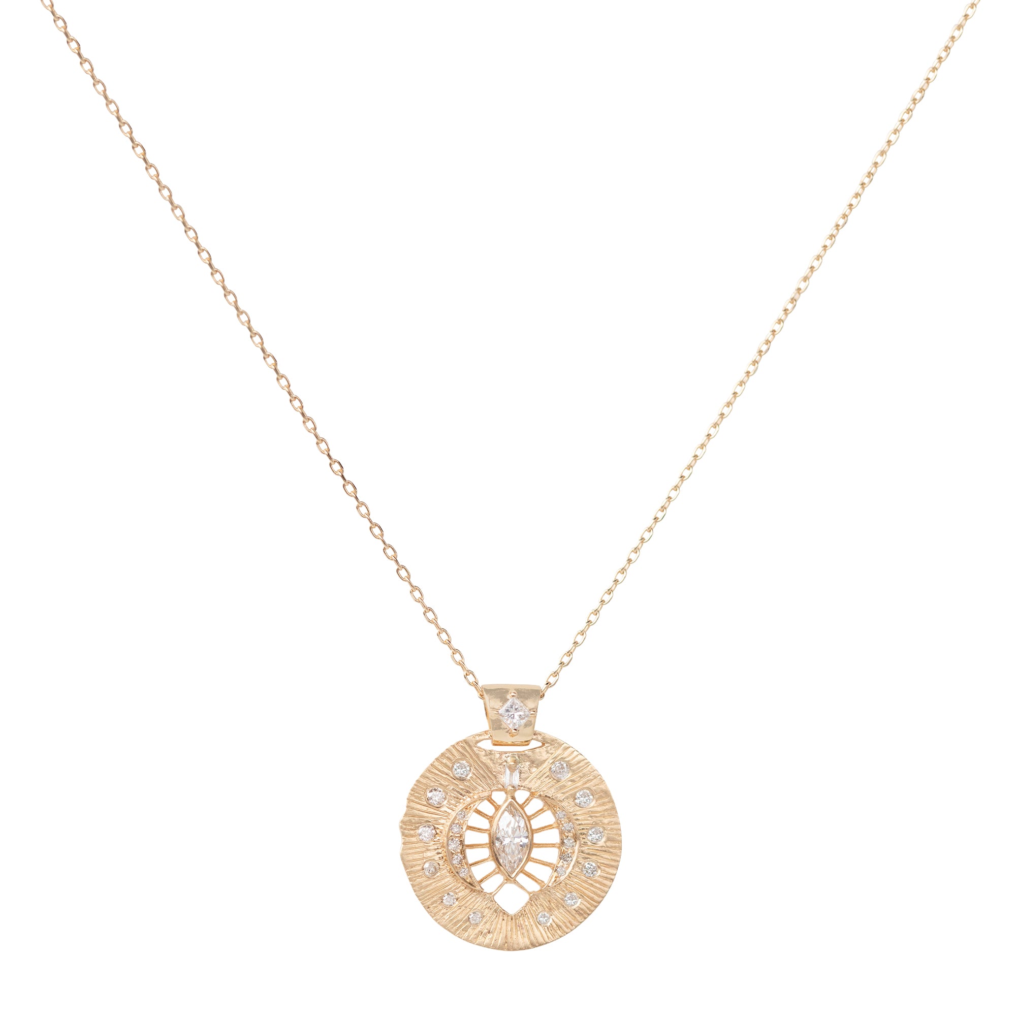 Diamond Open Heart Chain Necklace