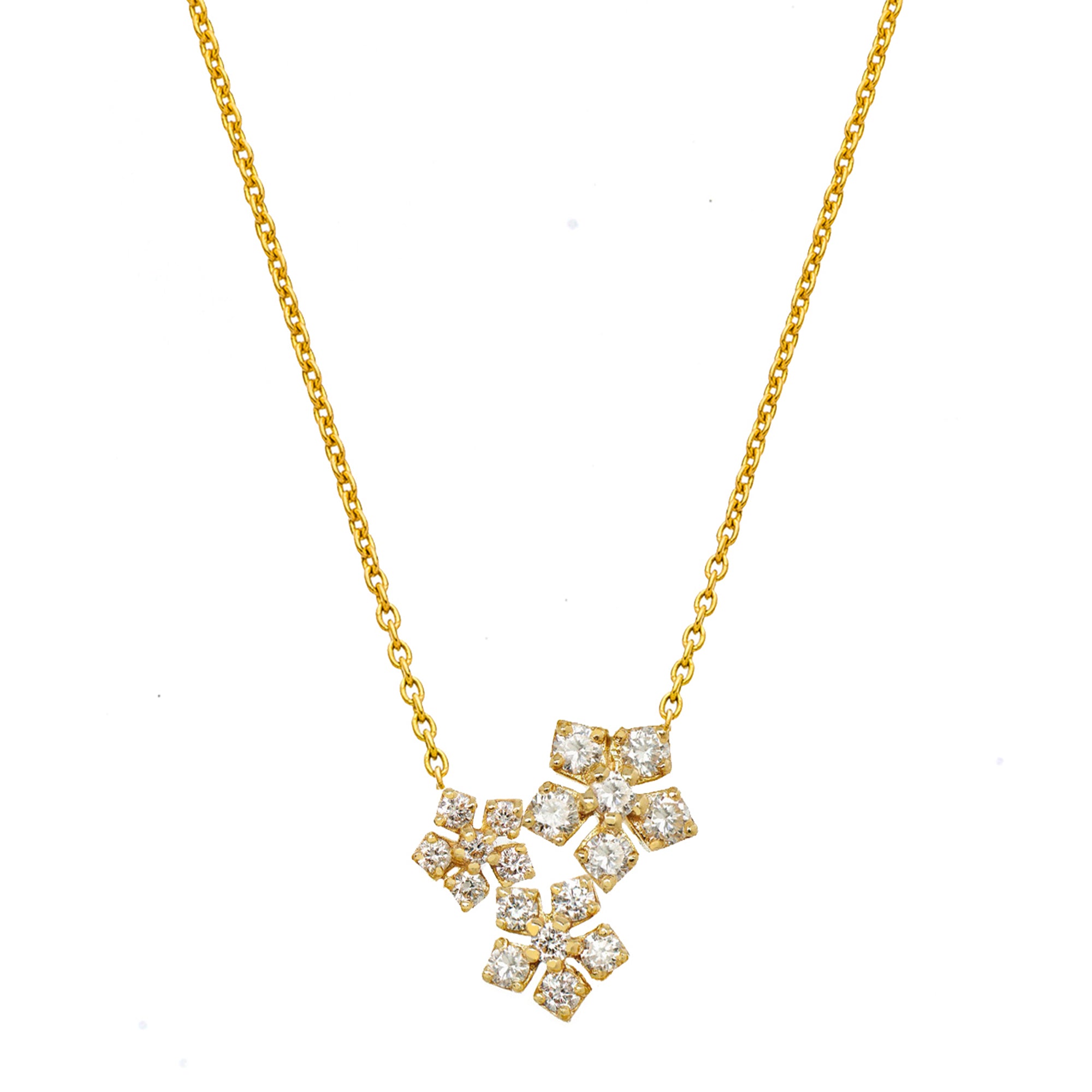 Sethi Couture - White Diamond Enchanted Garden Trio Necklace