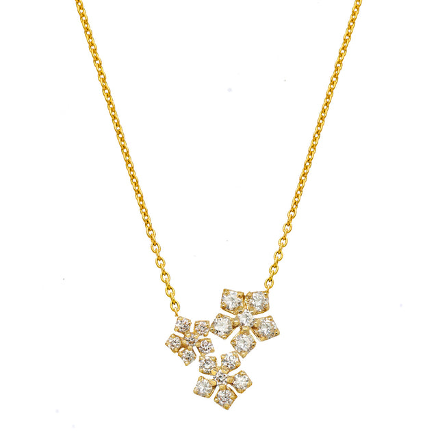 Sethi Couture - White Diamond Enchanted Garden Trio Necklace
