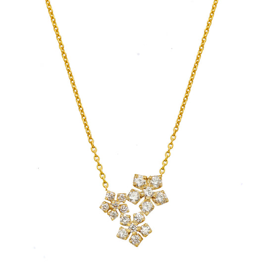 White Diamond Enchanted Garden Trio Necklace - Main Img