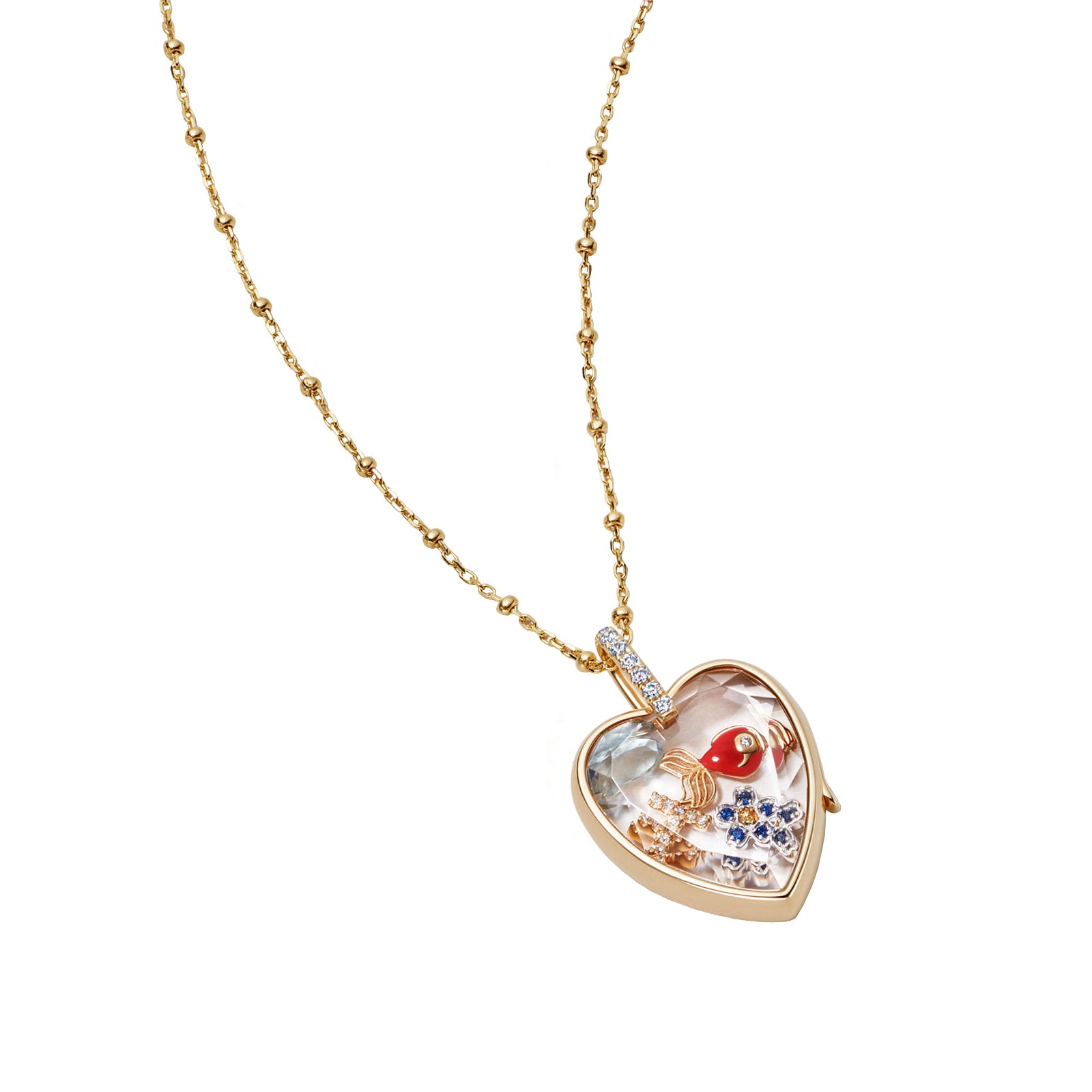 Loquet Abundance Goldfish Charm, in locket